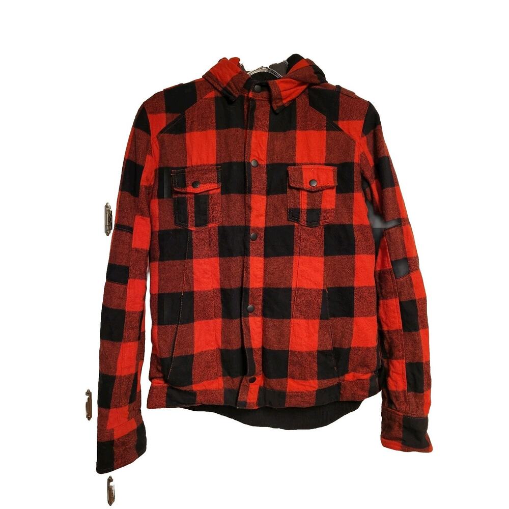 Z1R Timbrella Womans Conceal Carry Flannel jacket, Size L, 6 Pockets. Red& Black